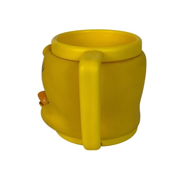 Tweety Bird Warner Bros 3D Plastic Face Mug Yellow Vintage 1992 - Picture 2 of 8
